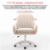 Home Office Chair Computer Chair with Mid-Back Upholstered Modern Tufted Computer Task Chair Swivel Height Adjustable Velvet 6