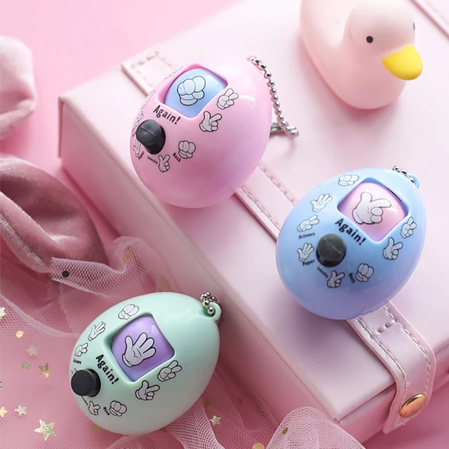 Mini Mora Device Fair Finger-Guessing Game Rock Paper Scissors Play Toy Round Egg Delicate and Funny Key Chain Pendant Toys 1
