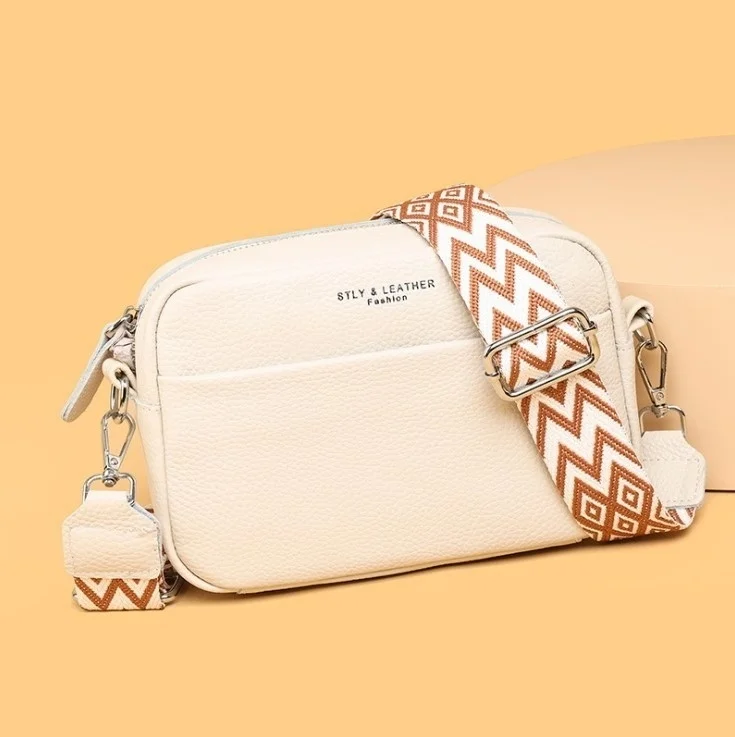 Female Bag Leather Tote Women Messenger New Wide Shoulder Strap Casual Crossbody Bolsas Handbag Woman Clutche White Y2k
