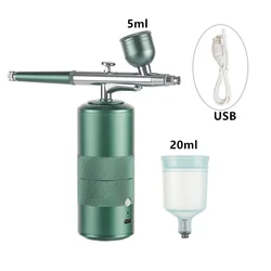 Enhanced Oxygen Injector Airbrush Kit for Art, Craft, and Beauty Applications (20ml-Green)