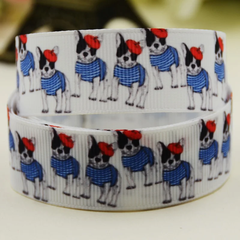 

22mm 25mm 38mm 75mm Dog print Cartoon printed Grosgrain Ribbon party decoration 10 Yards X-02892