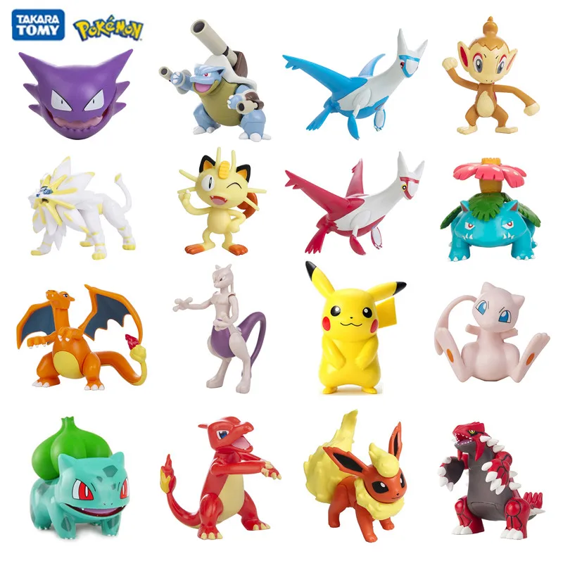 

New Pokemon 5-13cm Anime Figures Pikachu Mewtwo Mew Charizard Blastoise Cute Pet Figures Collect Doll Model Kids Xmas Toy Gifts