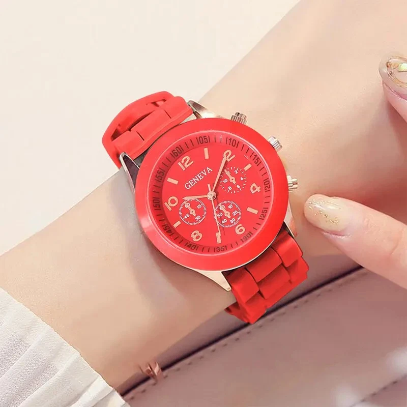 Reloj Mujer  Fashion Women Watches Elegant Red Silicone Quartz Watch Luxury Ladies Clock Gift for Girls Relogio Feminino - 6