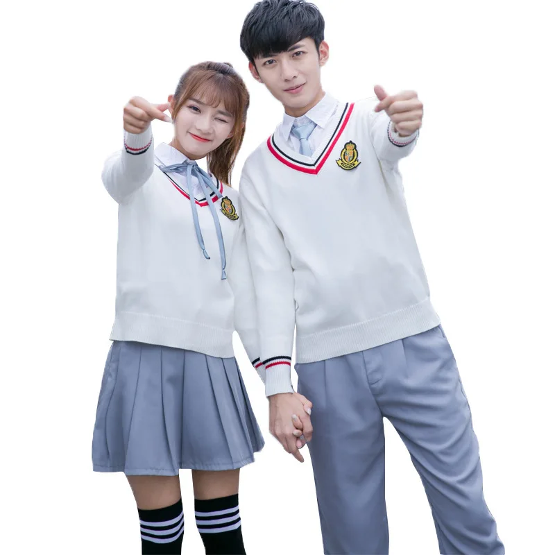 c075-school-uniforms-for-middle-school-students-british-college-style-jk-skirts-sweater-sets-three-piece-sets