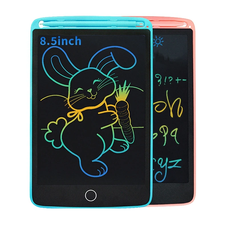 LCD 쓰기 태블릿, 다채로운 화면 낙서 보드, 지우기 및 재사용 가능한 디지털 드로잉 태블릿, 쉬운 설치, 8.5 인치, 2 팩