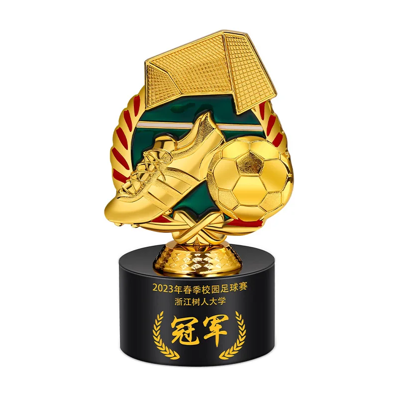 Customized Sports Ball Series Metal Trophy, Souvenir Crafts Awards, Home Decoration, Creative Crystal Bottom Small Trophies, 1Pc