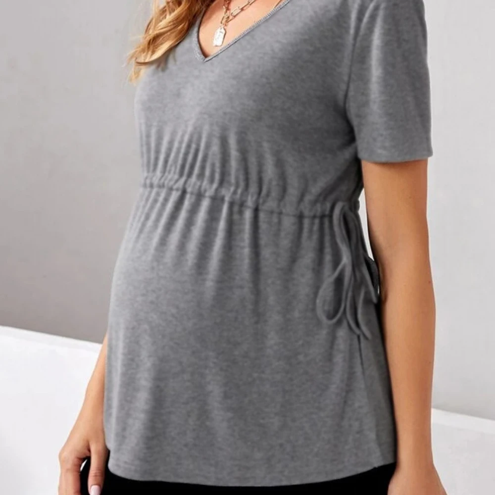 Women Pregnant Top Short Sleeve Breastfeeding T-Shirt Maternity Mother Summer Top Casual Tee Pullover Shirt Female Clothing