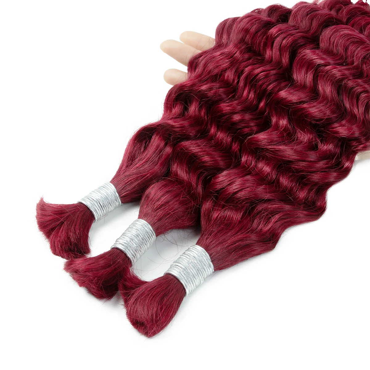 Deep Wave Hair Bulk Extensions Remy Hair Bundles DIY Bulk Braiding Human 30 Inchs 50g/Pack Human For Braiding