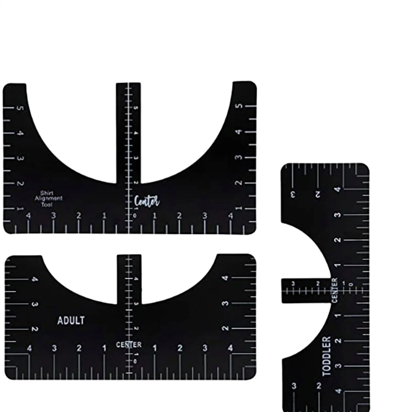 

T-Shirt Ruler Tool Alignment Craft Tool Guide For Center Designs 5PCS Black