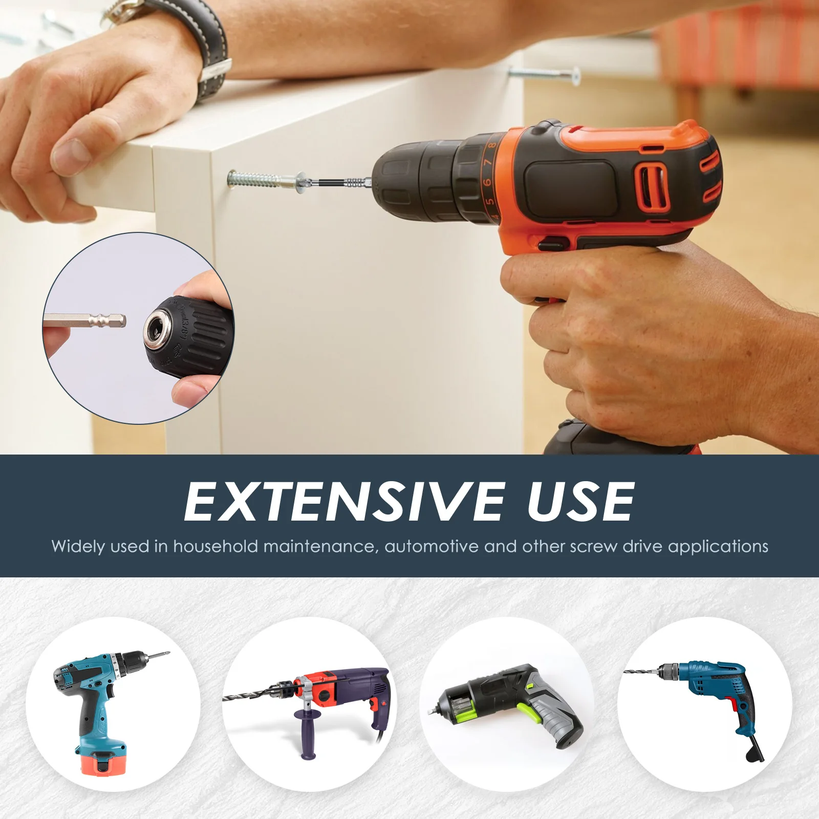 Carbon Steel Magnetic Drill Bit Set for Electric Drill
