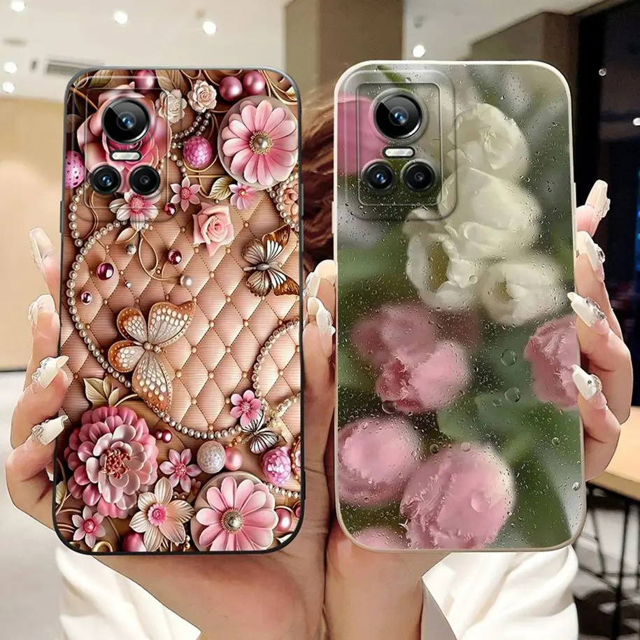 Floral Shockproof Silicone Matte Phone Case – Stylish & Protective TPU Cover