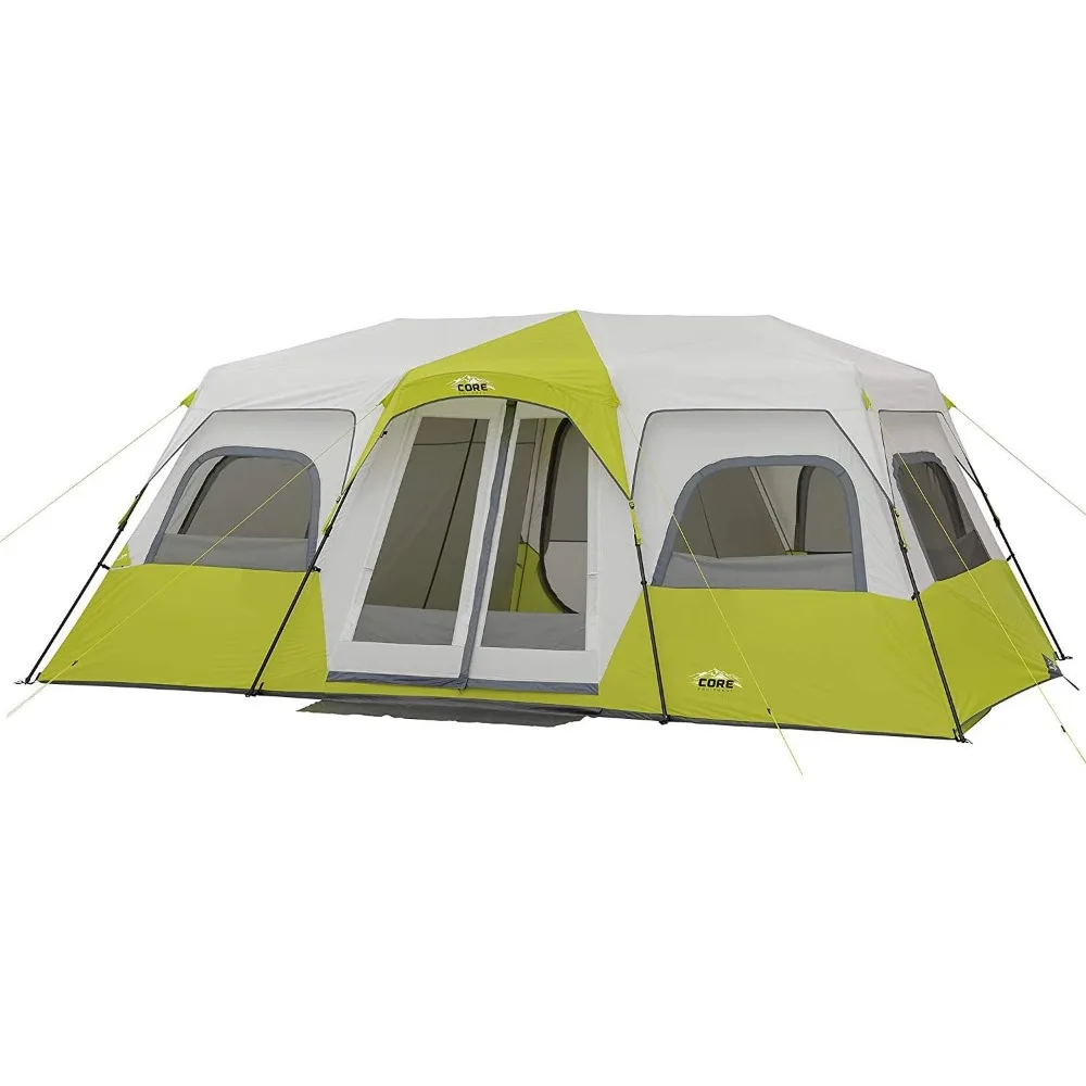 12 Person Instant Cabin Tent | 3 Room Huge Tent for Family with Storage Pockets for Camping Accessories