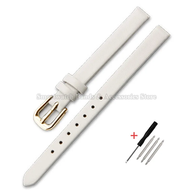 Elegant Ultra-Thin Leather Watch Strap - Soft Wrist Band with Pin Clasp