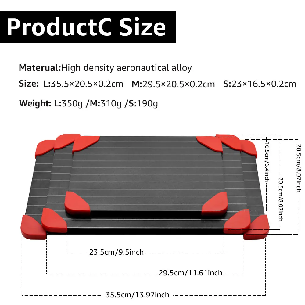 Defrosting Tray Fast Defrosting Tray Thaw Defrost Plate Large Defrost Board Non-Stick Coated Frozen Food Meat Fish Kitchen Gadgets Kitchen Tool