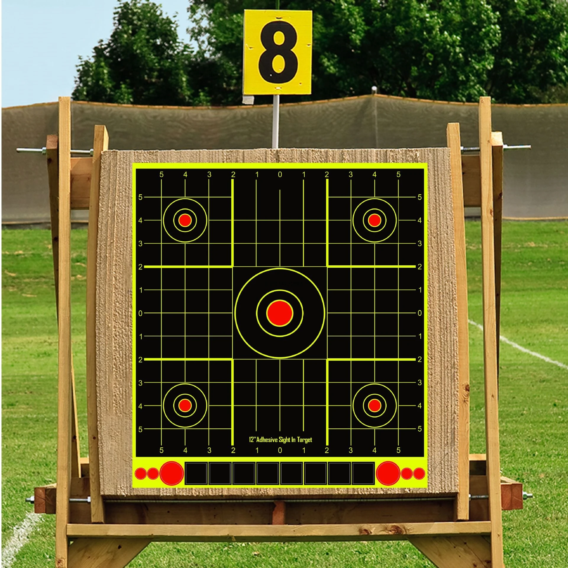 10pcs 8/12in Splatter Adhesive Bullseye Fluorescent Yellow Shooting Target Stickers for Handguns Rifles BB Guns Pellet Guns shooting targets stickers