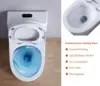 Small One Piece Toilet 23" Depth Modern Compact Short Design with Matte Black Button for Small Tiny Mini Bathroom 12" Rough-in 4