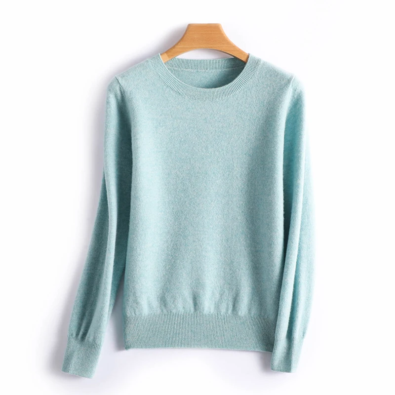Autumn And Winter Women's Round Neck Pullover Cashmere Sweater Casual Knitting Top Women's Long Sleeve Fashion 18 Colors 3