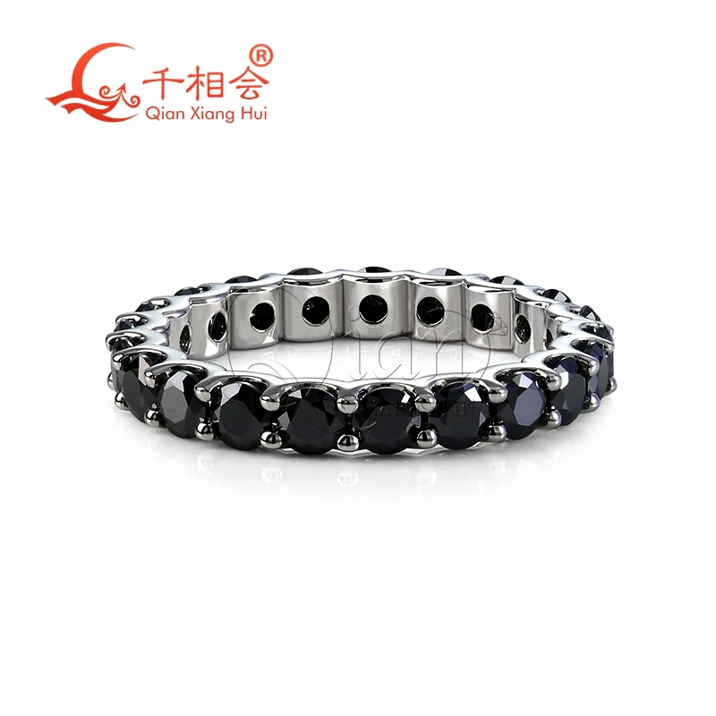 0.1ct 3mm black color  round  moissanite diamond ring s925 silver Eternity Band jewelry  Engagement Ladies men wood custom wedding valentine walnut proposal engagement ring holder box packaging earring storage ladies gift bead case