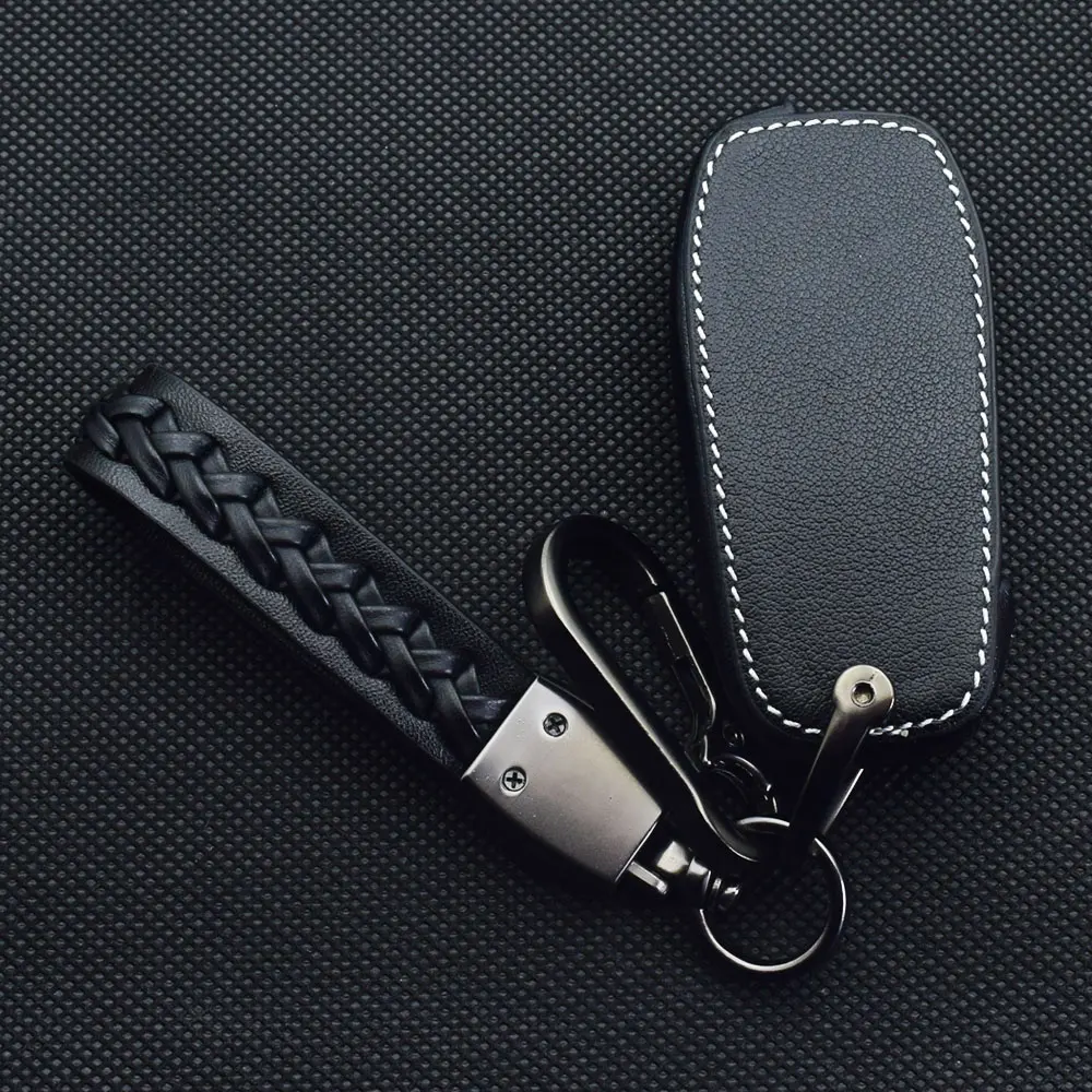 KUNIO Autosleutelhanger Cover Fit voor Ford Escort Focus 3 4 ST Mondeo 5 MK5 Mustang F-150 Explorer Edge Fiesta Kuga MK3 TPU Key Case Sleutelhanger 3 Knoppen A Rood
