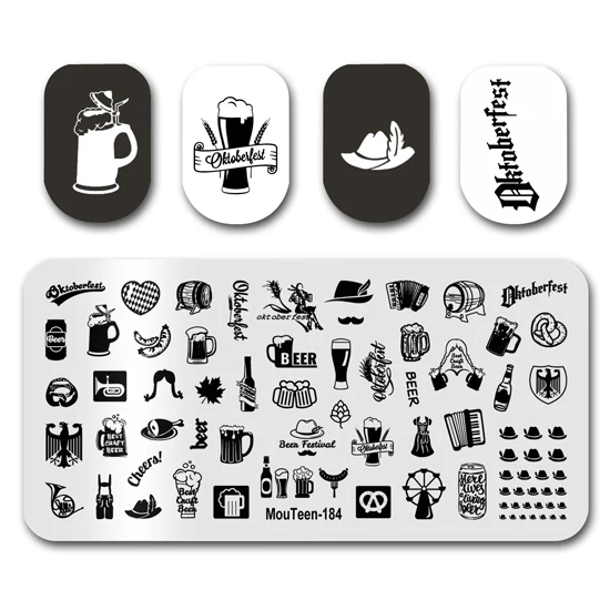 Nail Stamp MouTeen168 Comics And Animation Art Nail Stamping Plates Manicure Set For Nail Art Stamper 4