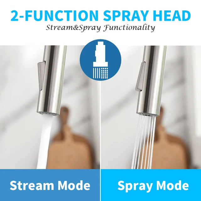 Brushed Nickel Kitchen Faucet Single Hole LED Style Pull Out Spout Kitchen Sink Stream Sprayer Head Black Mixer Tap LED 866006 2