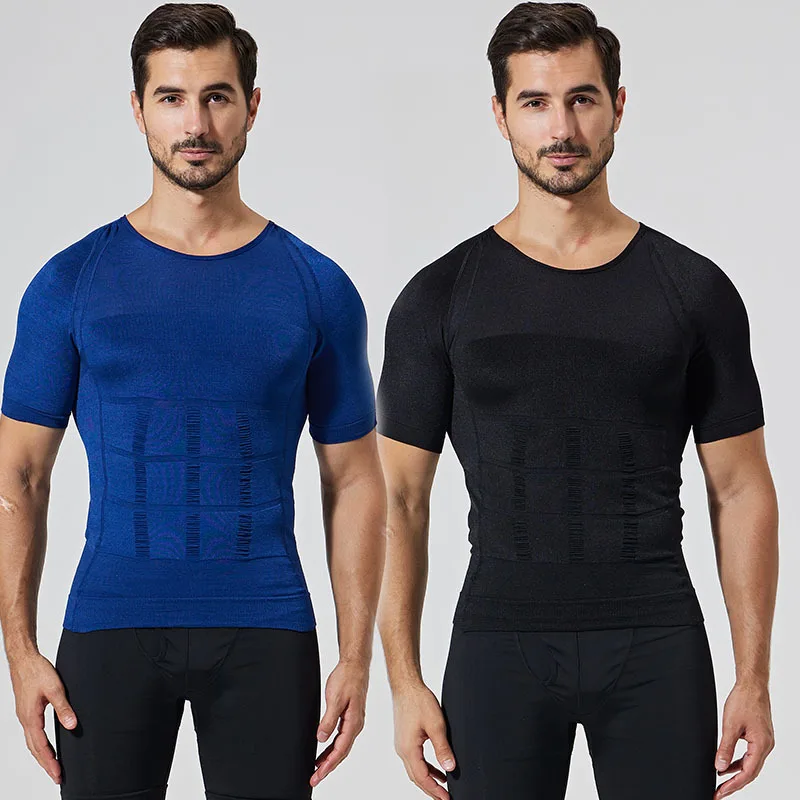 Men Slimming Shapewear Body Shaper Modeling TShirt Slim Vest Fat Burning Belly Abdomen Compression Chest Tummy Corset T-Shirts