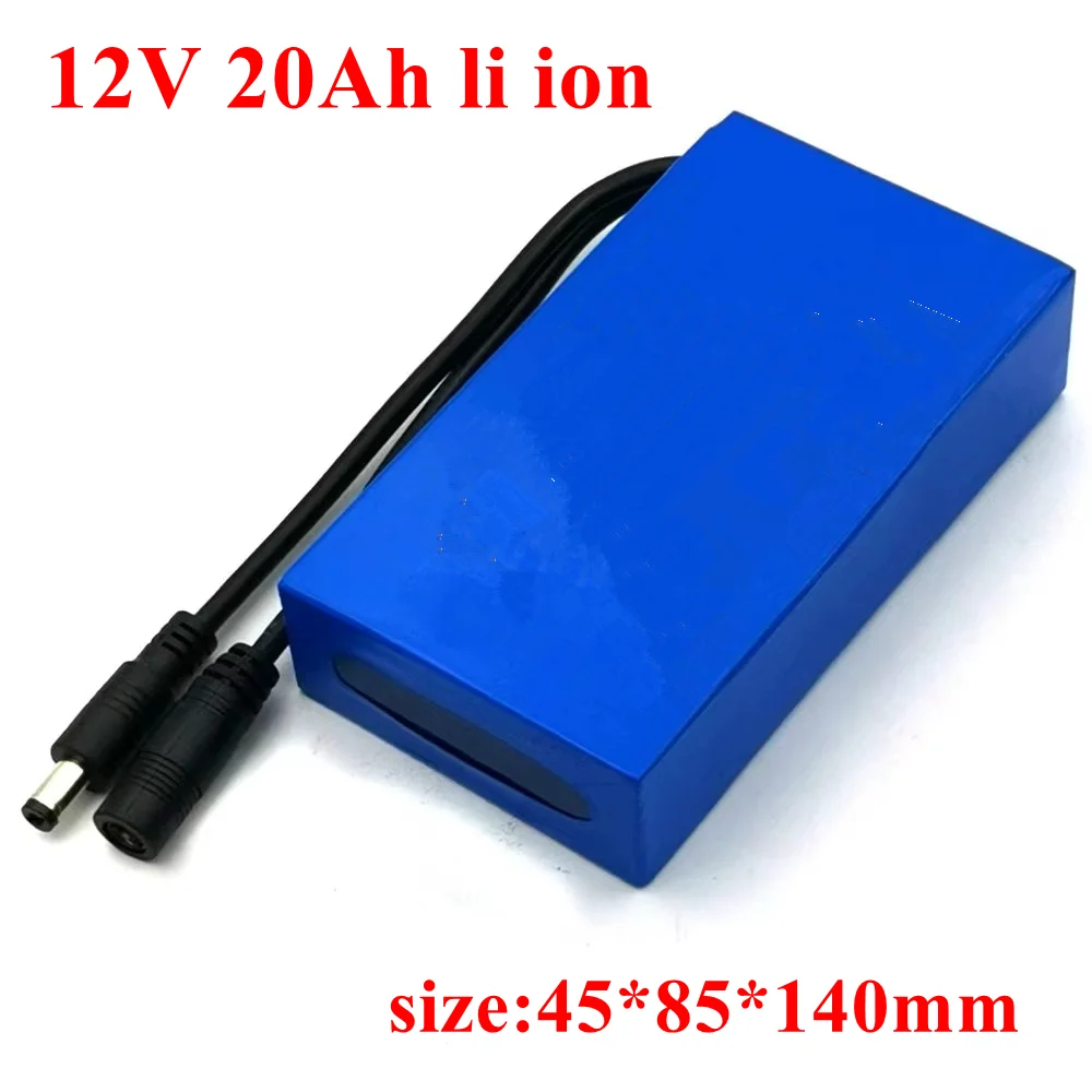 

Rechargeable 12V 20ah lithium li ion battery pack with bms for laptop xenon lamp solar street light +3A Charger