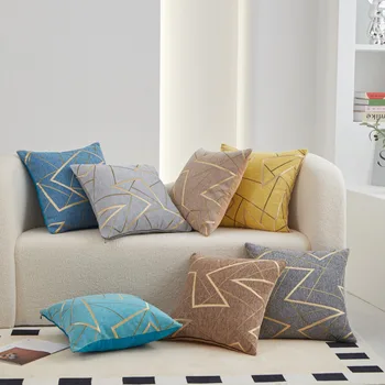 Abstract Geometric Chenille Throw Pillow 1