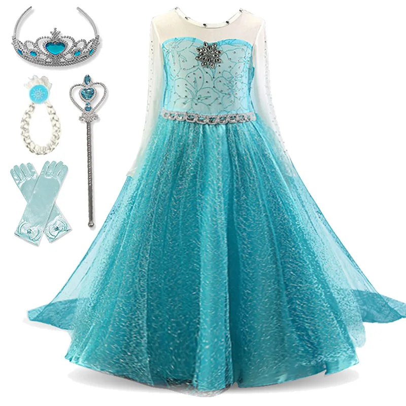 Girls dress Princess costumes for kids Cosplay Party Christmas Gift