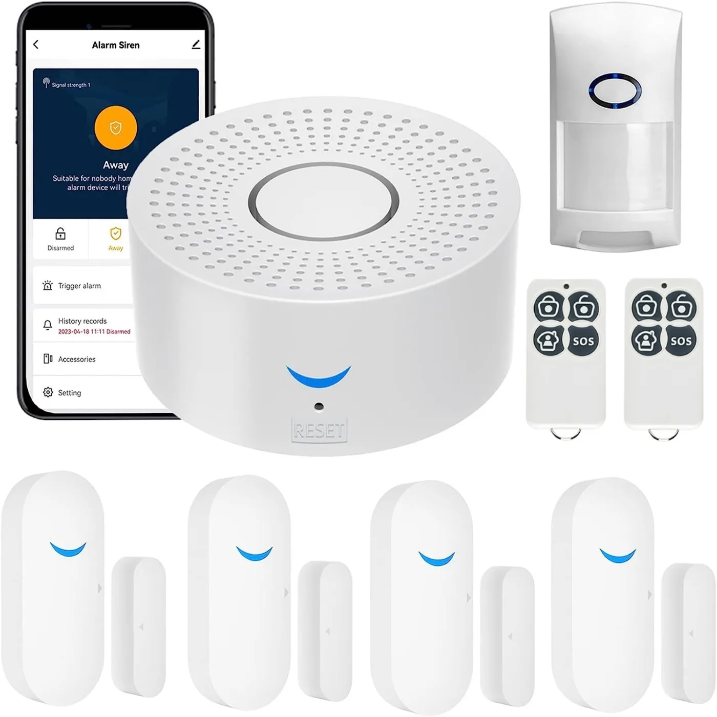 GSM Smart Home Veiligheidsalarmkit - Draadloos WiFi Alarmsysteem Met Sirene, PIR Sensor & App Bediening