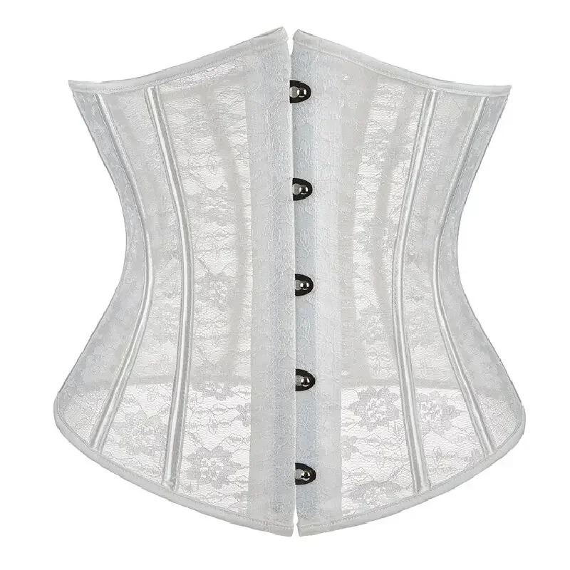 Women's Lace Underbust Corset Plastic Bones Bustier Waist Training Cincher Plus Size Sexy Lace Up Bustiers & Corsets