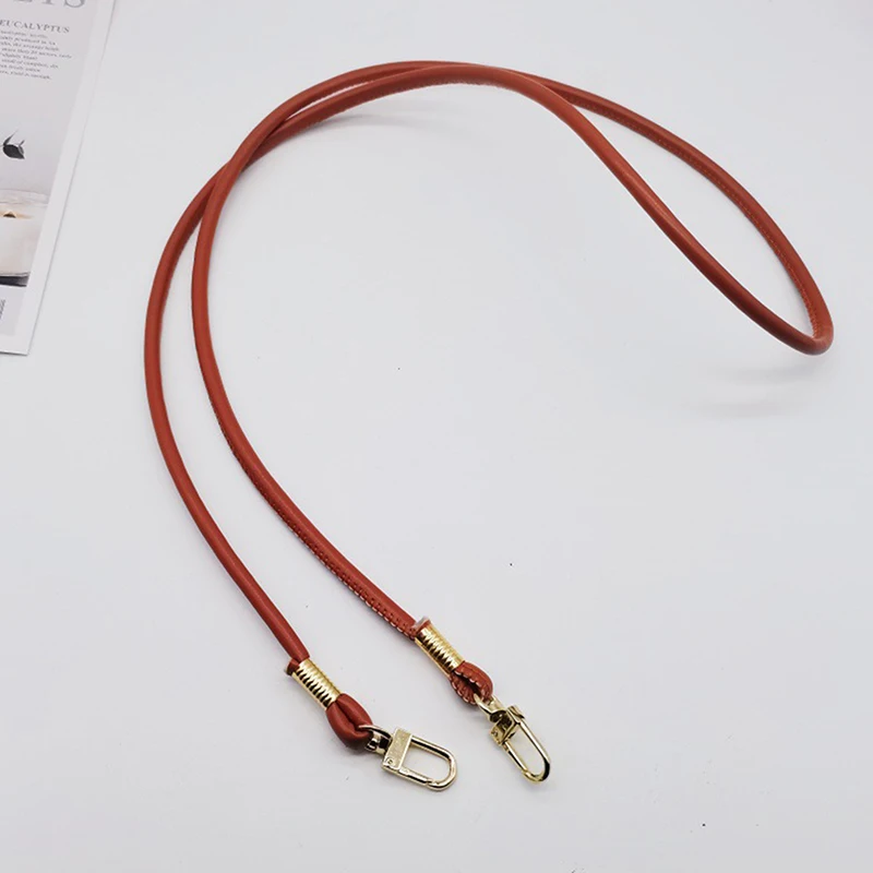 Unicolor Leather Crossbody Bag Strap Replacement with Phone Loss Prevention Chain for DIY Bag Making Projects