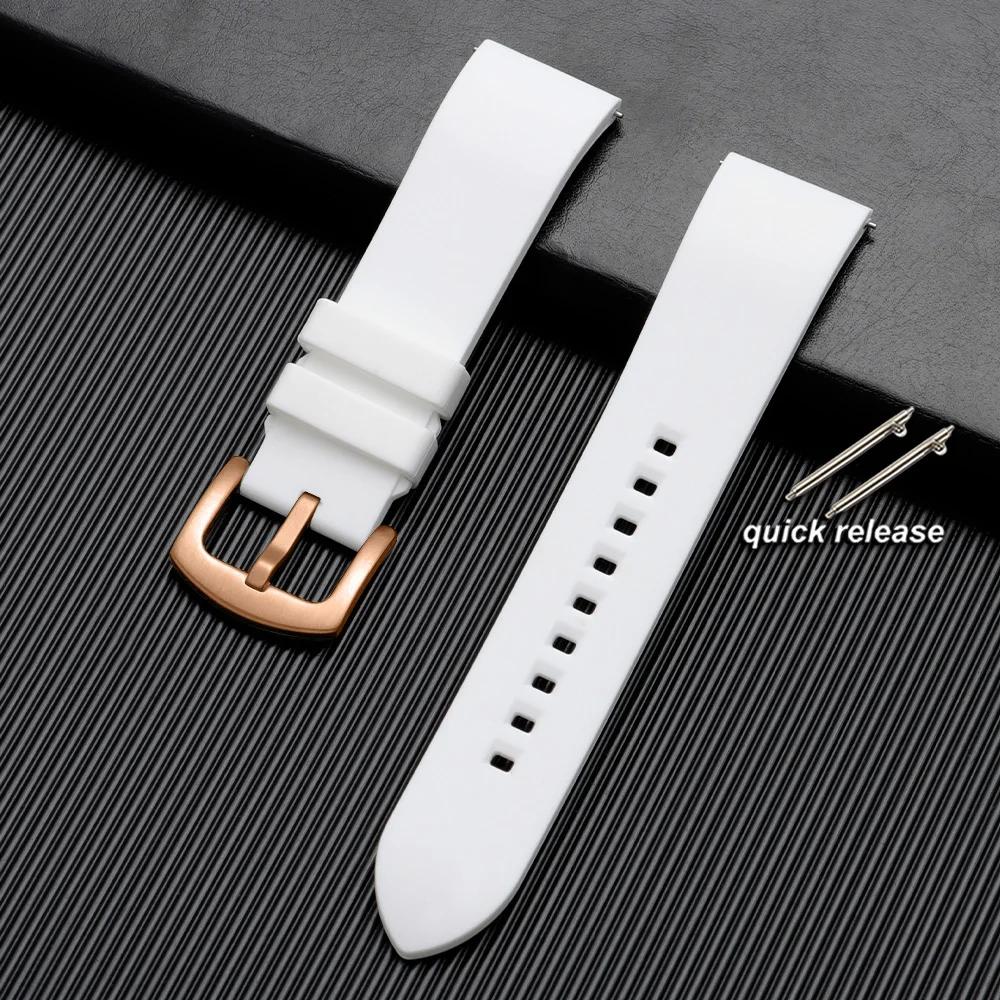 Quick Release Waterproof Silicone Sports Watchband - Soft Rubber Strap