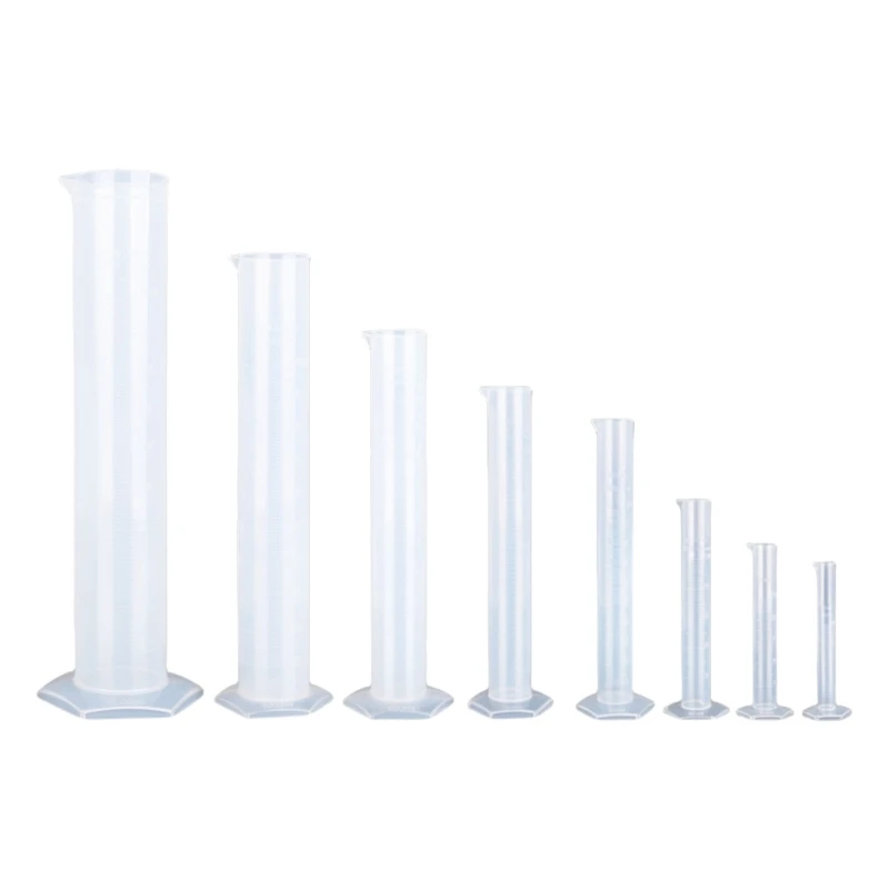 8 Pcs 10-2000ml Graduated Cylinder with Hexagonal Base Measuring Cylinder Set Lab Supplies for Science Experiment