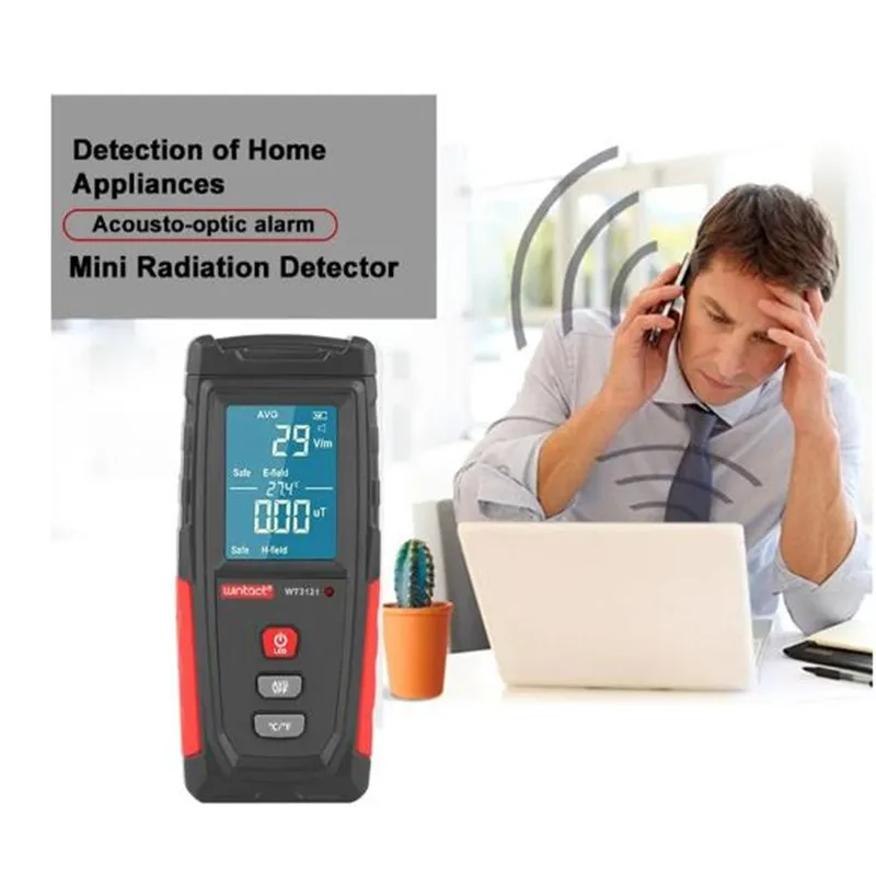 WT3121 Handheld Digital LCD EMF Meter Electric Magnetic Field Dosimeter Detector Electromagnetic Radiation Tester 6