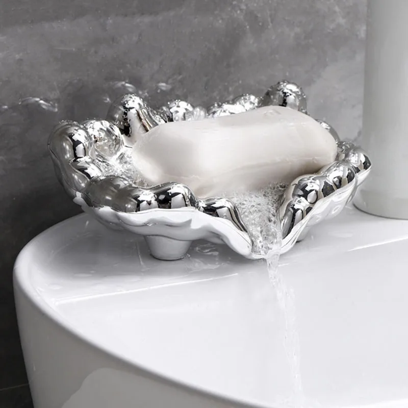Cloud Shape Soap Box Bathroom Draining Soap Dish Light Luxury Soap Holders for Bathroom Washbasin Countertop 3