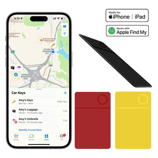 Smart Bluetooth GPS Card Tracker, Item Locator para iPhone Bagagem Bag, Key Finder Tag, com base no IOS, Find My APP, Anti Lost 1
