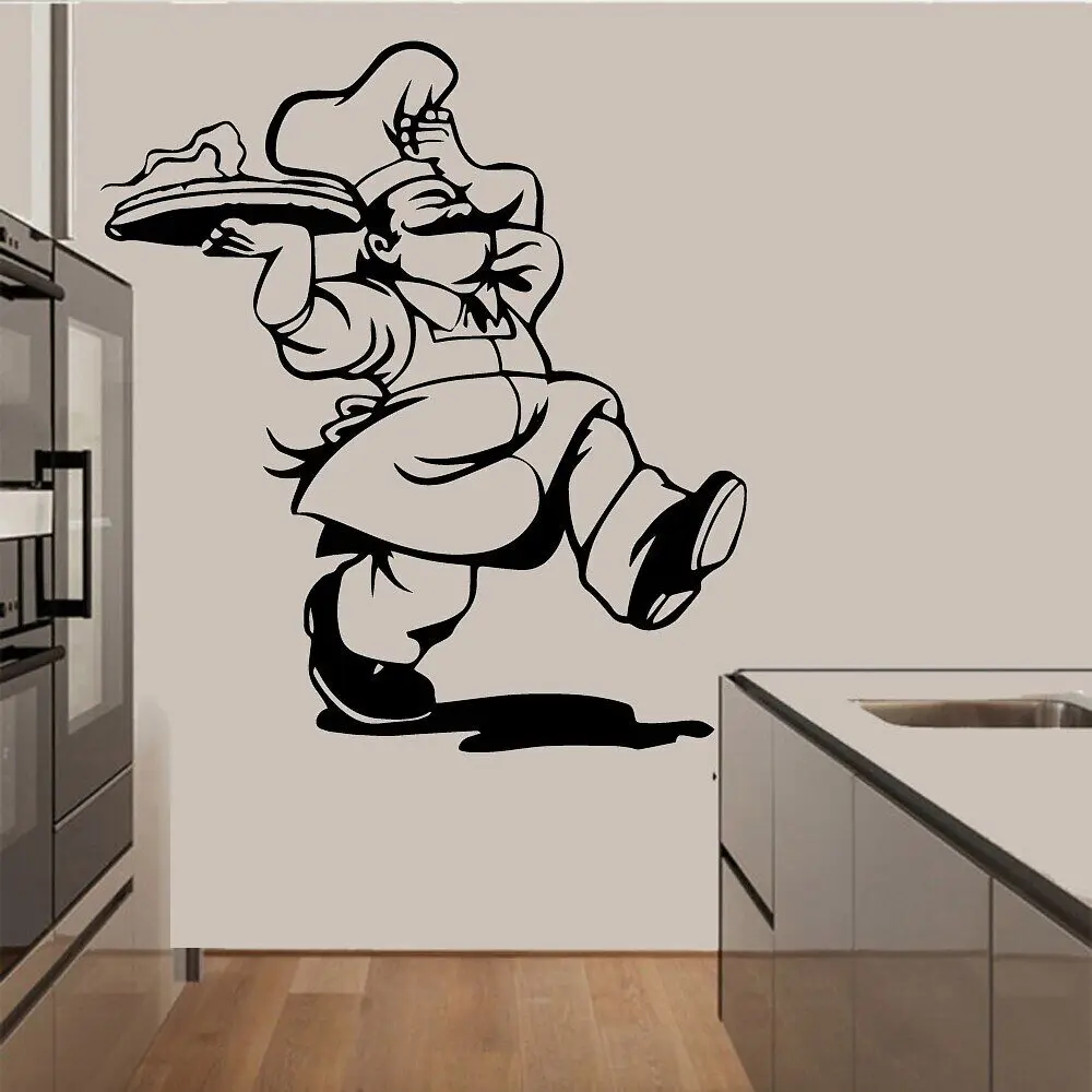 Fashion Chef Wall Sticker Citazione Adesivi Per Decalcomanie Da Parete Per La Decorazione Della Stanza Della Cucina Cooker Frase Wallpaper Muslimah