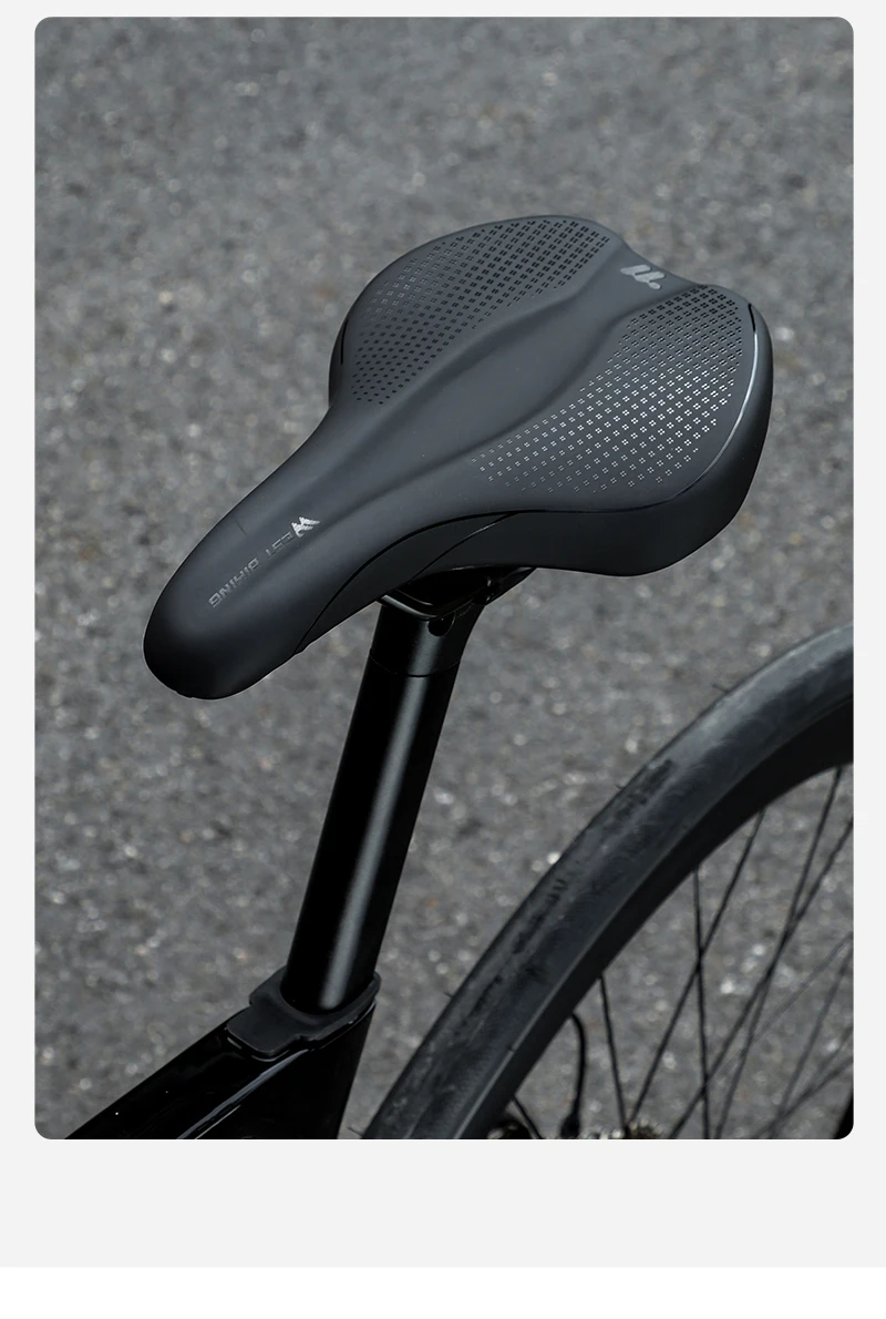 WEST BIKING MTB-Fahrradsattel, atmungsaktiv, rutschfest, gepolstert, Sitz mit Lederoberfläche, Rennrad, stoßdämpfender hohler Fahrradsattel – Detail 31
