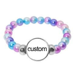 Personalized Beaded Bracelet with Custom Photo Charm Jewelry Gift (2)