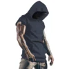 New Summer Cool Patch Outdoor Exercise Jogging Men's Casual Hooded Solid Color Sports Vest, A Gift For Men 3