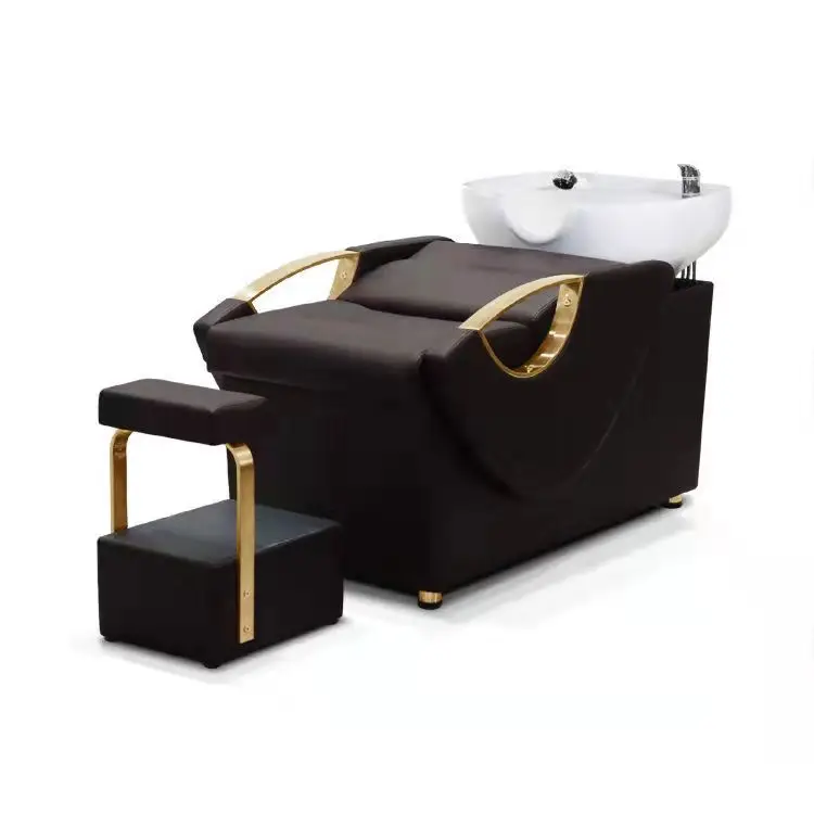 classic reclining shampoo chair with footrest  salon furniture wholesale salon shampoo bowl and chair