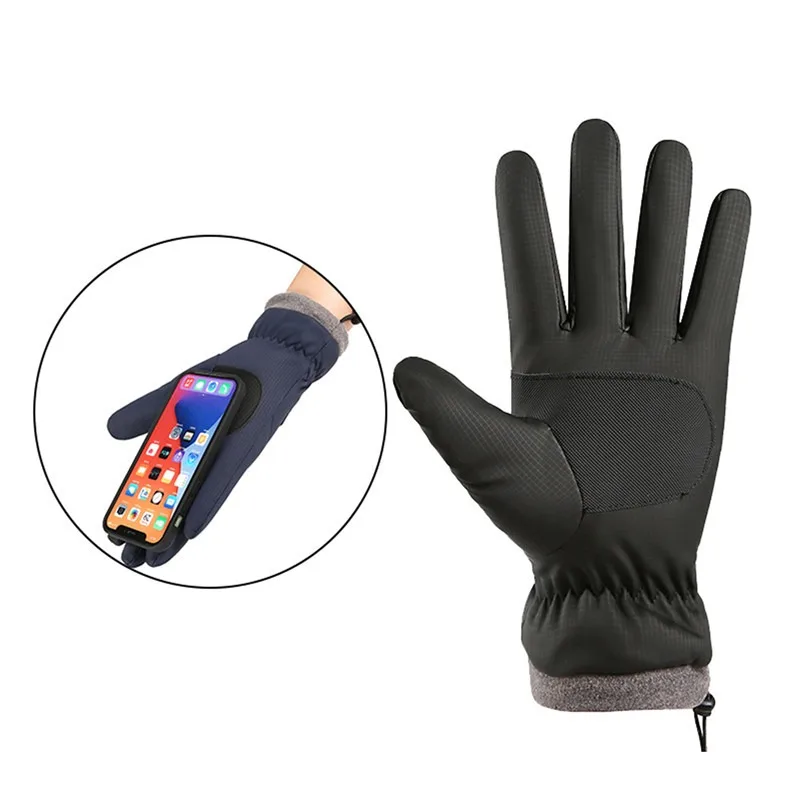 Winter Ski Gloves Cold-proof Thickened Fluff Motorcycle Gloves Anti Slip Touchscreen Outdoor Sports Thermal Snowboard Gloves