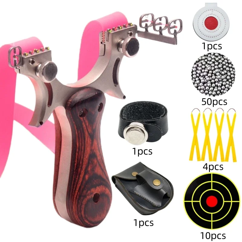 

Профессиональная охотничья Рогатка, Высококачественная катапульта из нержавеющей стали с плоской резиновой лентой, набор ремней для игр на открытом воздухе