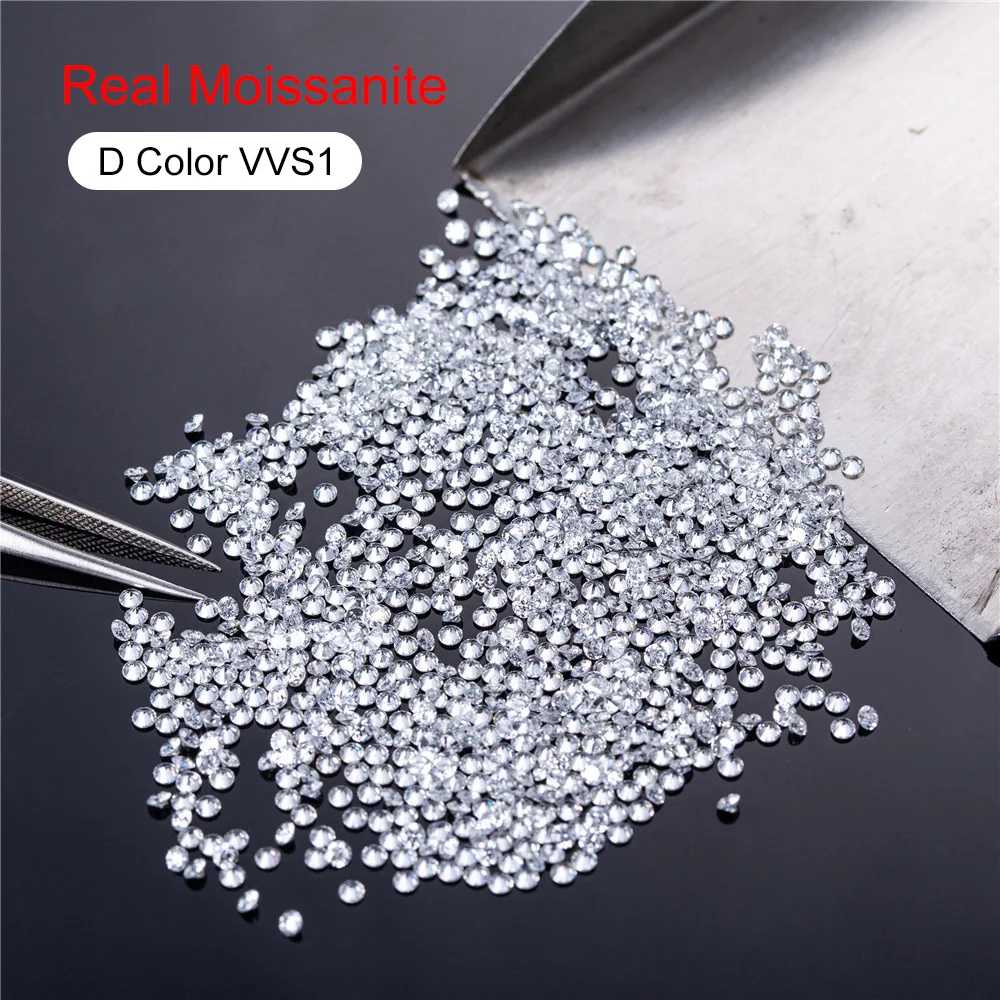 

Real 0.8mm to 2.9mm Small Moissanite Loose Stone 100% DF Color Round Excellent Cut Lab Grown Diamond Beads Jewelry Accessories