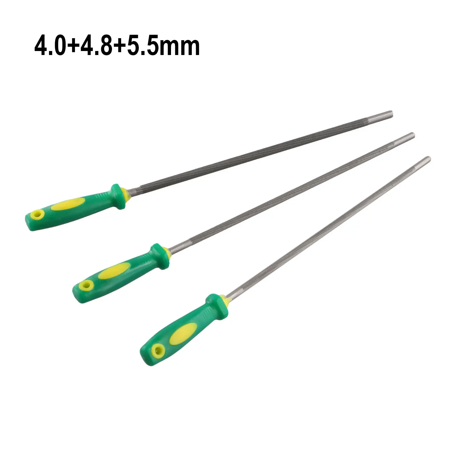 3PCS 체인톱 파일 체인 액세서리용 다양한 체인톱 블레이드 파일 4.0/4.8/5.5 라운드 고탄소강 샤프너 수공구