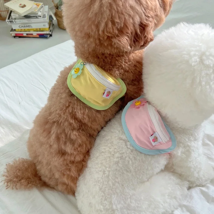 

INS Korean Dog Backpack Type Poop Bag Hit Color Powder Blue Yellow Green Messenger Bag Dog Cat Pet Backpack Dog Accessoire Gift