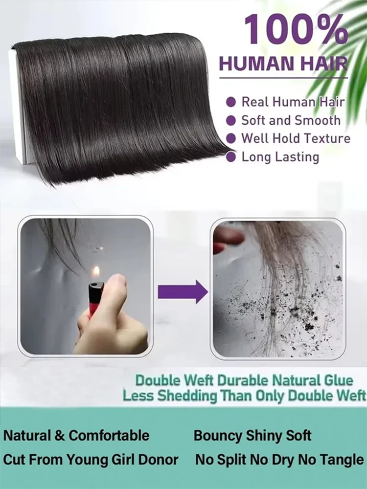 100% Human Hair 40 Inch Bone Straight Raw Hair Human Hair Bundles Extensions 1 3 4 Bundle Black Brazilian Remy  Weave  Bundles