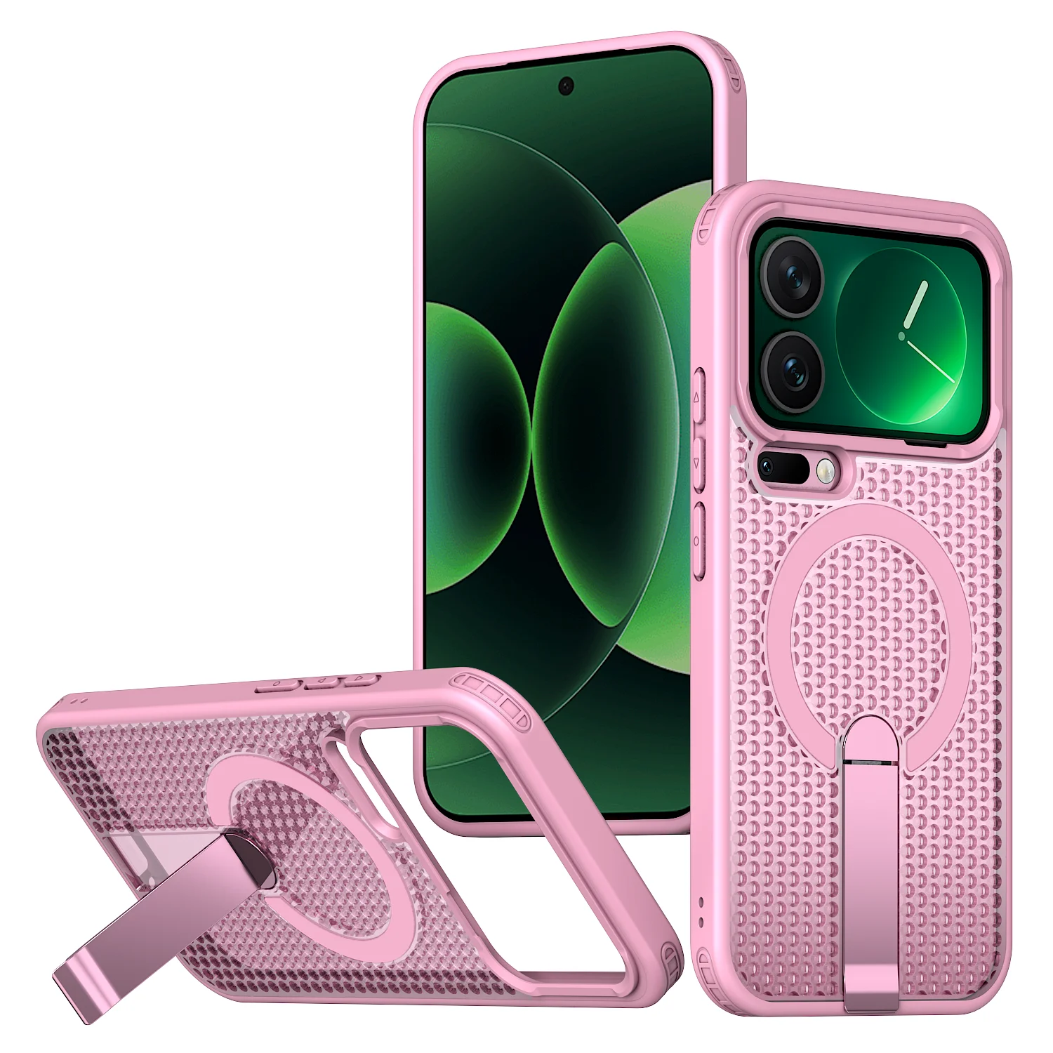 Luxury Honeycomb Cooling Stand Holder Magnetic Case - Hard Armor Protective Cover