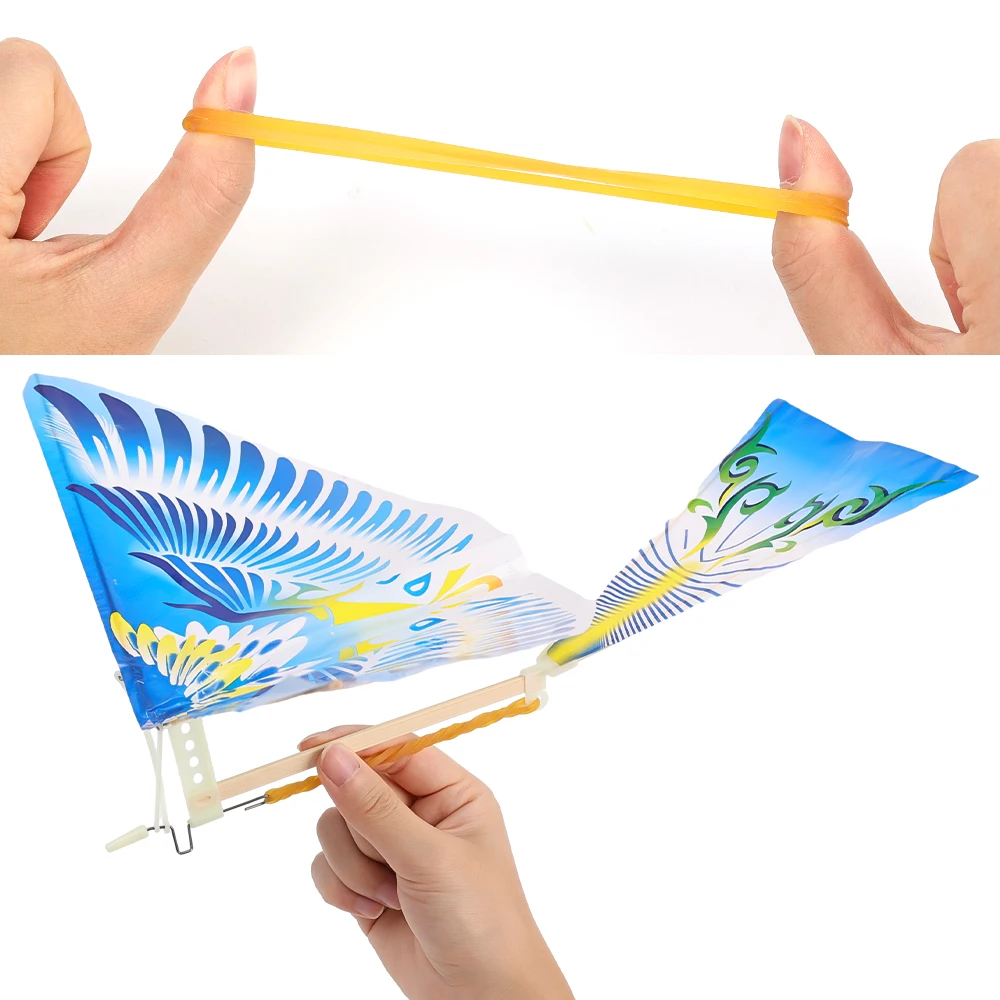 Fun DIY rubber band bionic power bird toy handmade assembled elastic kite bird model for kids' science education
